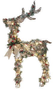 Christmas: LED Pine Tips Standing Reindeer (90cm)