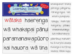 Educational Tools: Magnetic Learning Resources - Class Timetable In Maori