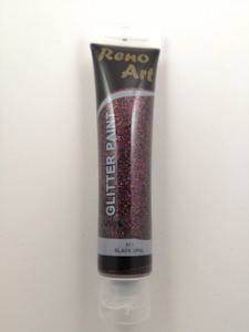Paint Individual Tubes: #911 Reno Art Acrylic Glitter Paint (75ml) - Black Opal