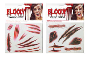 Halloween Make Up: Bloody Wound Tattoos 2 Sheets