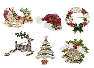 Christmas Diamante Brooch