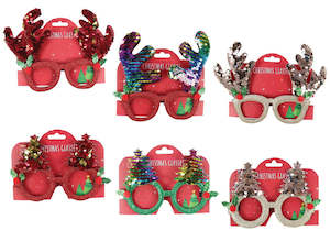 Christmas Dress Up: Novelty Christmas Glasses With Sequins