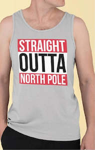 Mens Christmas Summer Singlet (Straight Outta North Pole)