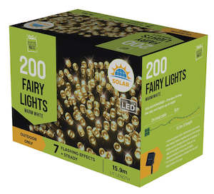 Solar LED Fairy Lights 200PC - Warm White