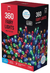 W/P LED Fairy Flashing Lights 360PC - Multi Colour