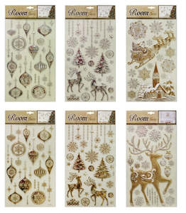 Christmas Party Ware: Christmas 3D Puffy Metallic Wall Stickers