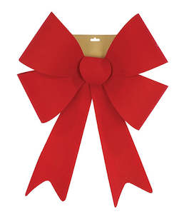 Christmas Gift Ware: Red Flocked Jumbo Bow (50x63cm)