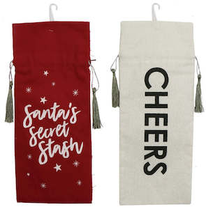 Christmas Fabric Bottle Bag
