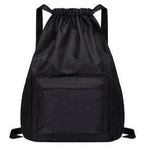 Backpacks Hand Bags: Large Drawstring Backpack (48x19x37cm) - Black