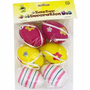 Decorative Plastic Easter Eggs (6x4cm) 6PK - Patterned