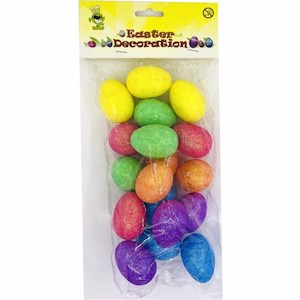 Glitter Polystyrene Eggs (3x4cm) 18PK