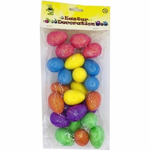 Easter Craft: Glitter Polystyrene Eggs (2.5x3.5cm) 24PK