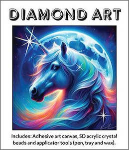 5D Diamond Art Kit (30x30) - Unicorn Moon