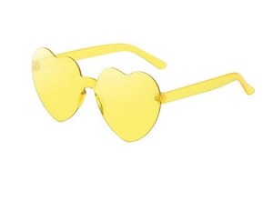 Costumes Accessories: Dress Up Accessory - Rimless Heart Shaped Glasses (Yellow)