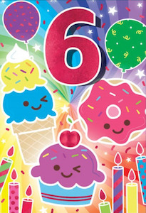Glitter Party Age Greeting Card - Pink Cupcake (6)