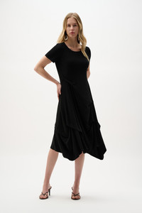 Joseph Ribkoff Silky Knit Trapeze Dress With Boat Neck