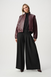 Products: Joseph Ribkoff Leatherette Mock-Neck Bomber Jacket