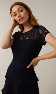 Joseph Ribkoff Lace Top Dress Navy