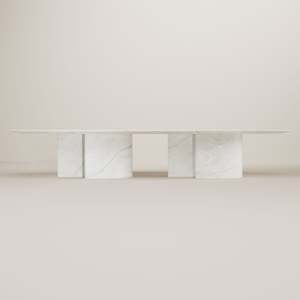 Dining Center: Eternel Sans Temps Dining Table Xlong - White Onyx