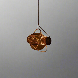Nebula Lighting Sculpture - 1 Bubble - Amber Glass