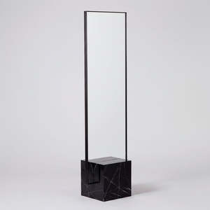 Accessories: Coexist Mirror Stone, Black Steel