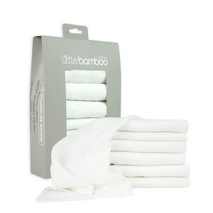 Bed Bath: Baby Bamboo Muslin Wash Cloths | Set of 6