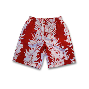 Snapper Rock Kids Swimwear: Boardies | Red Hawaiian