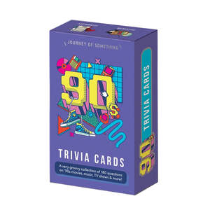 Desk Bookshelf: 90's Trivia Cards