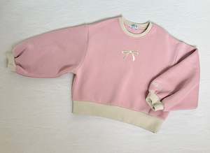 New: Mini cosy pullover . Pale pink / snow