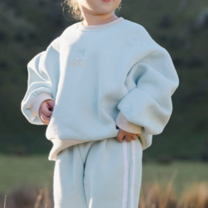 Mini cosy pullover . Sky blue / snow