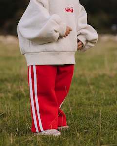 New: Stripe cosy pants . Red