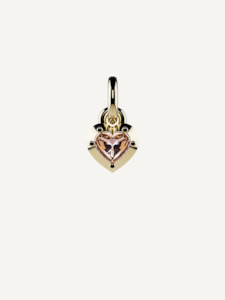 Love Heart Charm, Pink Tourmaline