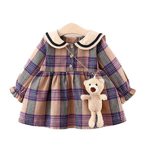 Baby Girl Dress With Hanging Teddy