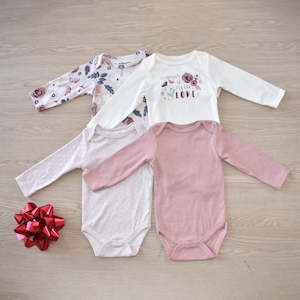 Girl: Baby 4pc Full Sleeve Romper
