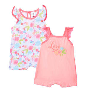 Newborn: Baby Girl 2pc Jumpsuit