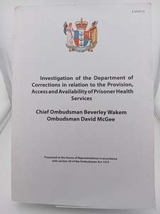 Law: Investigation of the Department of Corrections by Beverley Wakem, David McGee