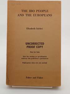 Other History: The IBO People and the Europeans by Elizabeth Isichei (Uncorrected Proof Copy)