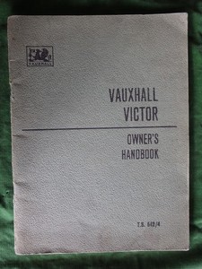 Products: Vauxhall FB Victor owners handbook – Books and Toys