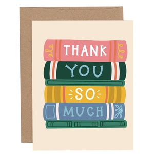 Bookish Accessories: Thank You Book Stack Greeting Card