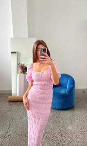 Mirella Puff Sleeve Dress Pink