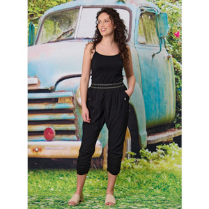 Pants: Rouched Leg Pants Black