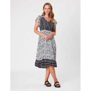 Valencia Dress Black/White