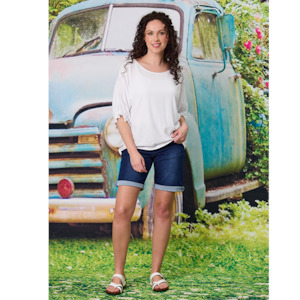 20: Santorini Linen Blend Top White