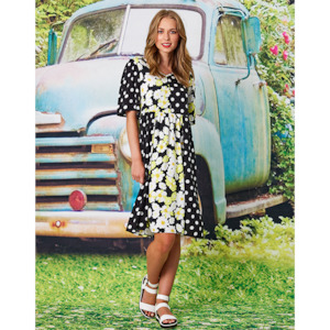 Menorca Dress Black/Yellow