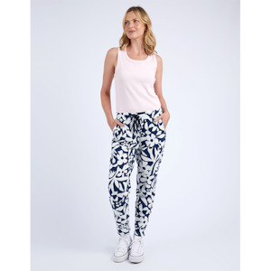 Stencil Floral Pants Navy