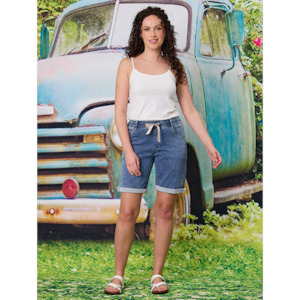 10: Knit Denim Shorts Light Indigo