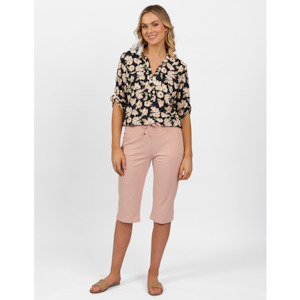 Below Knee Slim Leg Shorts Soft Pink