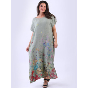 Lilliano: Lagenlook Slouch Dress Khaki