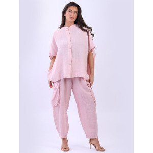 Italian Front Button Baggy Jacket Pink