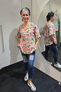 Glam: Tie Neck Top Pink